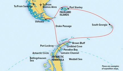 Map - Antarctica, South Georgia and the Falklands